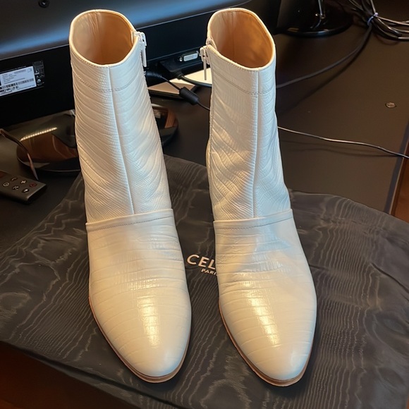 Celine Cubaine snake white ankle boots size 39 or US 9 - Picture 3 of 7